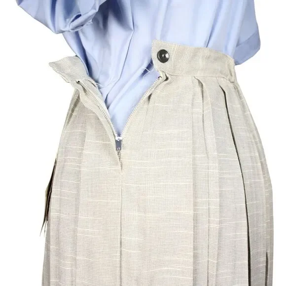 Vintage 50s Pleated Skirt w Paper Tags Metal Zipper Size Small W24-26" - Hey Viv - Picture 7 of 8